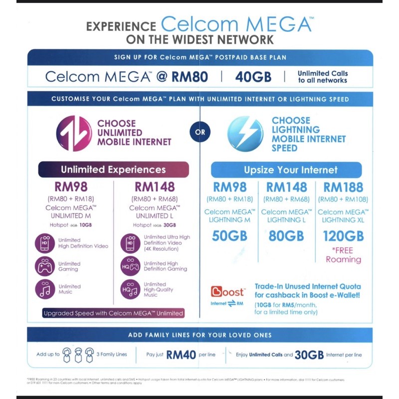 Celcom MEGA™ LIGHTNING POSTPAID | Shopee Malaysia