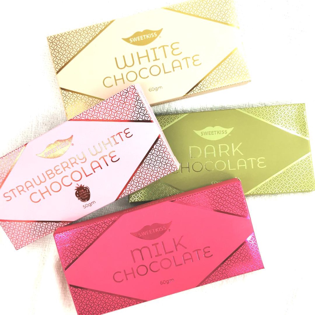 Sweetkiss mini Chocolate Bar 60g : White Chocolate / Milk Chocolate ...