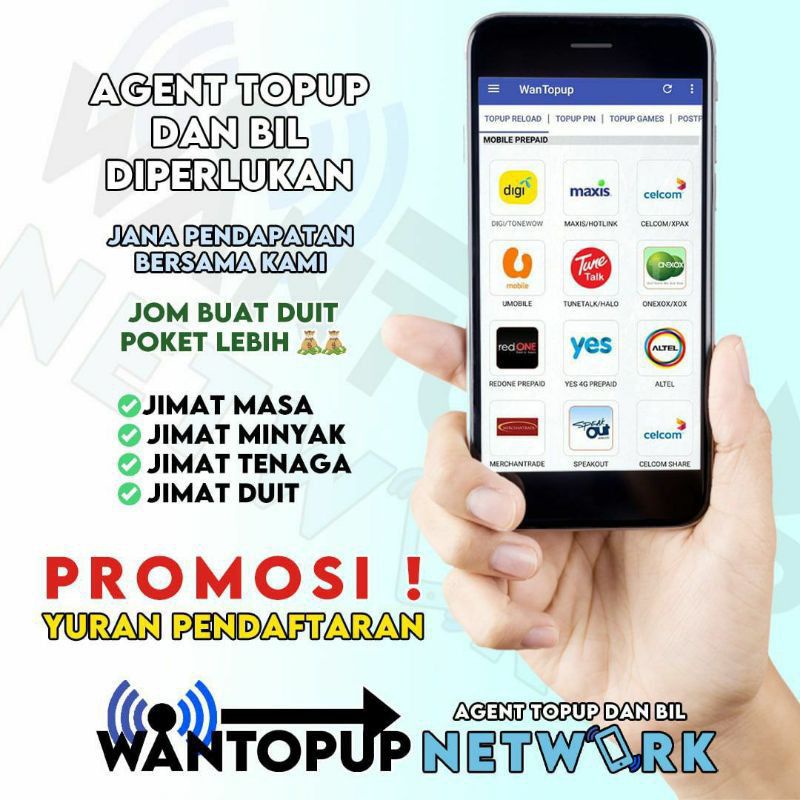 Hot Agent Topup Reload Topup Pembayaran Bil Daftar Shopee Malaysia