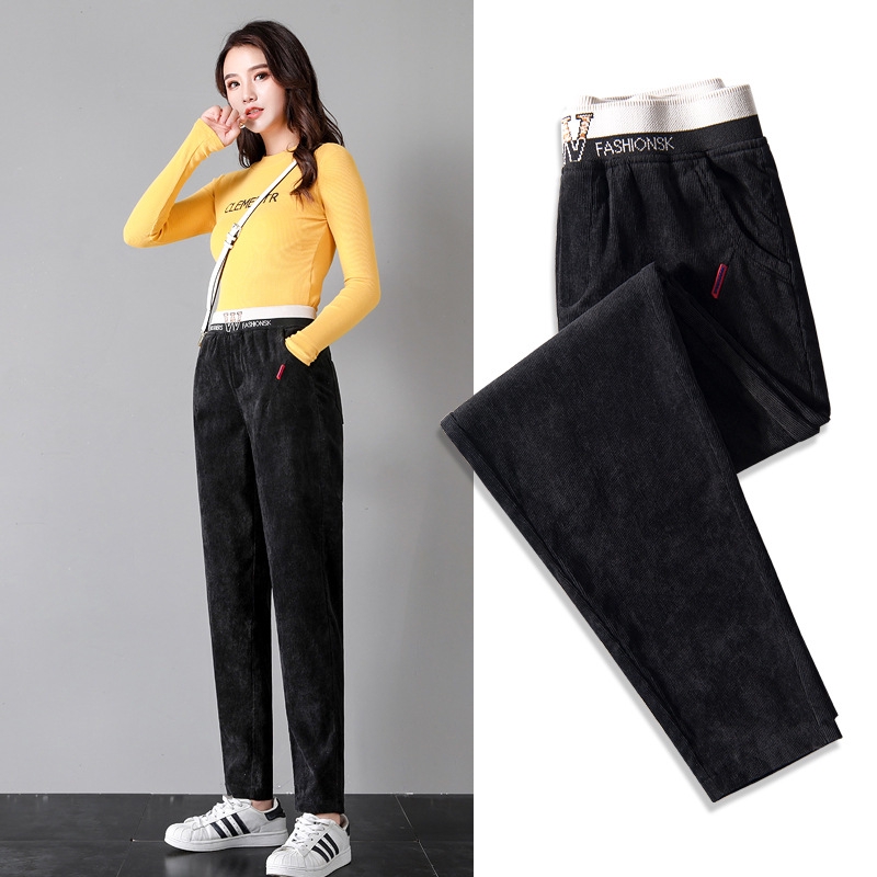 women's black corduroy pants