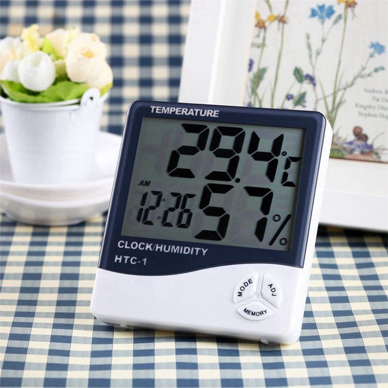 Uzinb LCD Digital Solar Power Window Thermometer Suction Cup Temperature Meter Weather Station for Indoor Home Car 