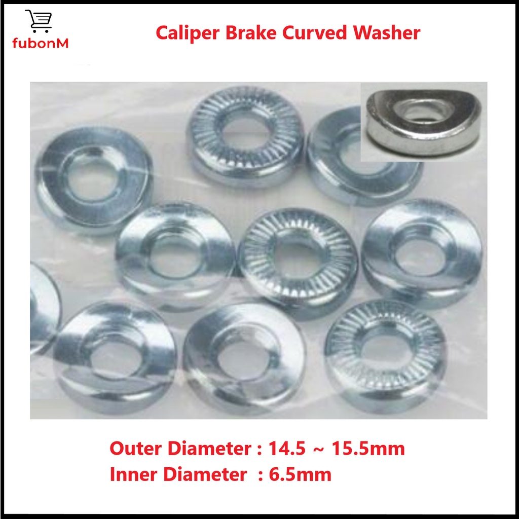 Bicycle Caliper Brake Curved Washer, Half Moon Washer, Shaped Washer
