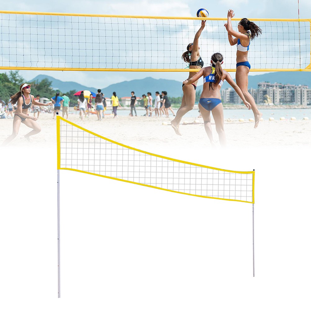Sports Net Set for Indoor femor Portable Badminton Tennis Net Beach Ball Kids Volleyball Driveway Beach Adjustable Net for Soccer Tennis Outdoor 