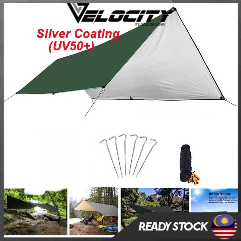 Big Flysheet Tent 5m x 3m nail & rope ( uv protection ) Color Big Fly