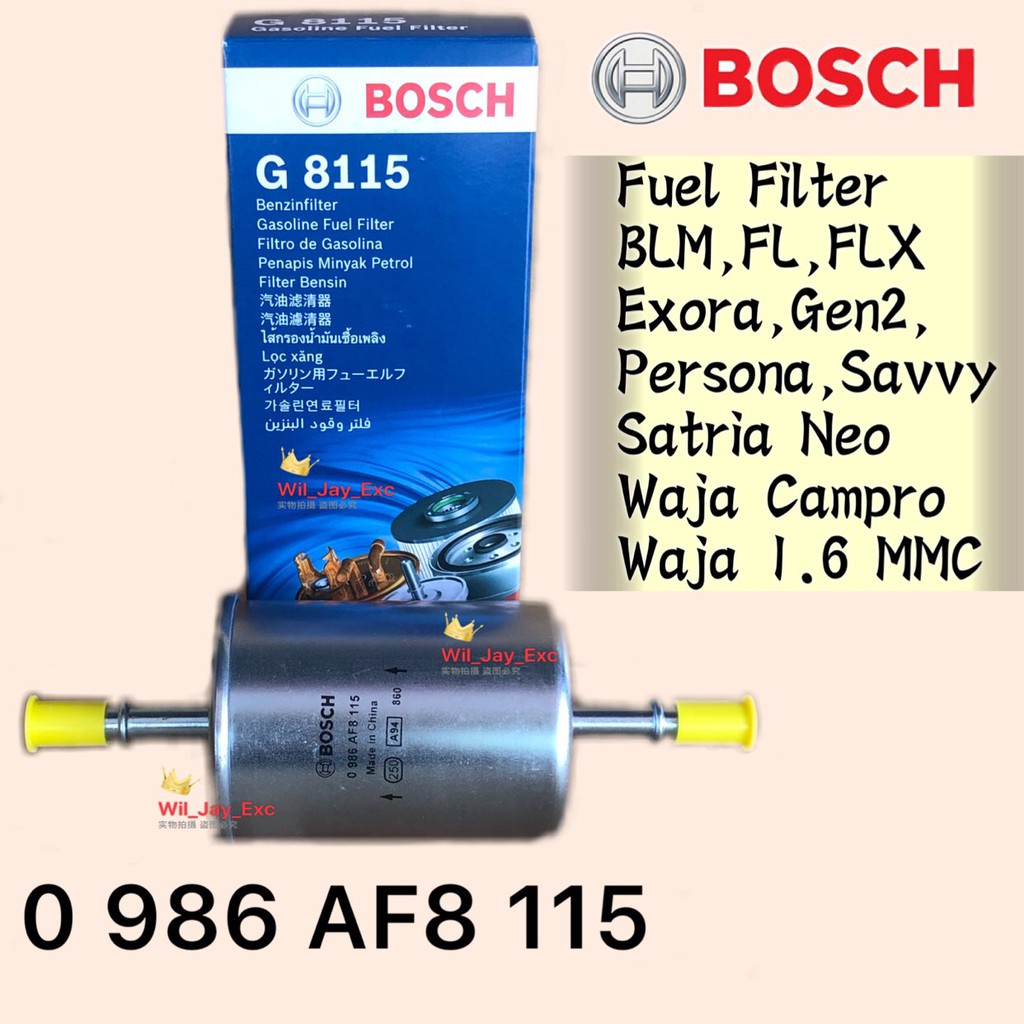 BOSCH G8115 FUEL FILTER WAJA 1.6,WAJA CAMPRO,GEN 2,BLM,FLX EXORA