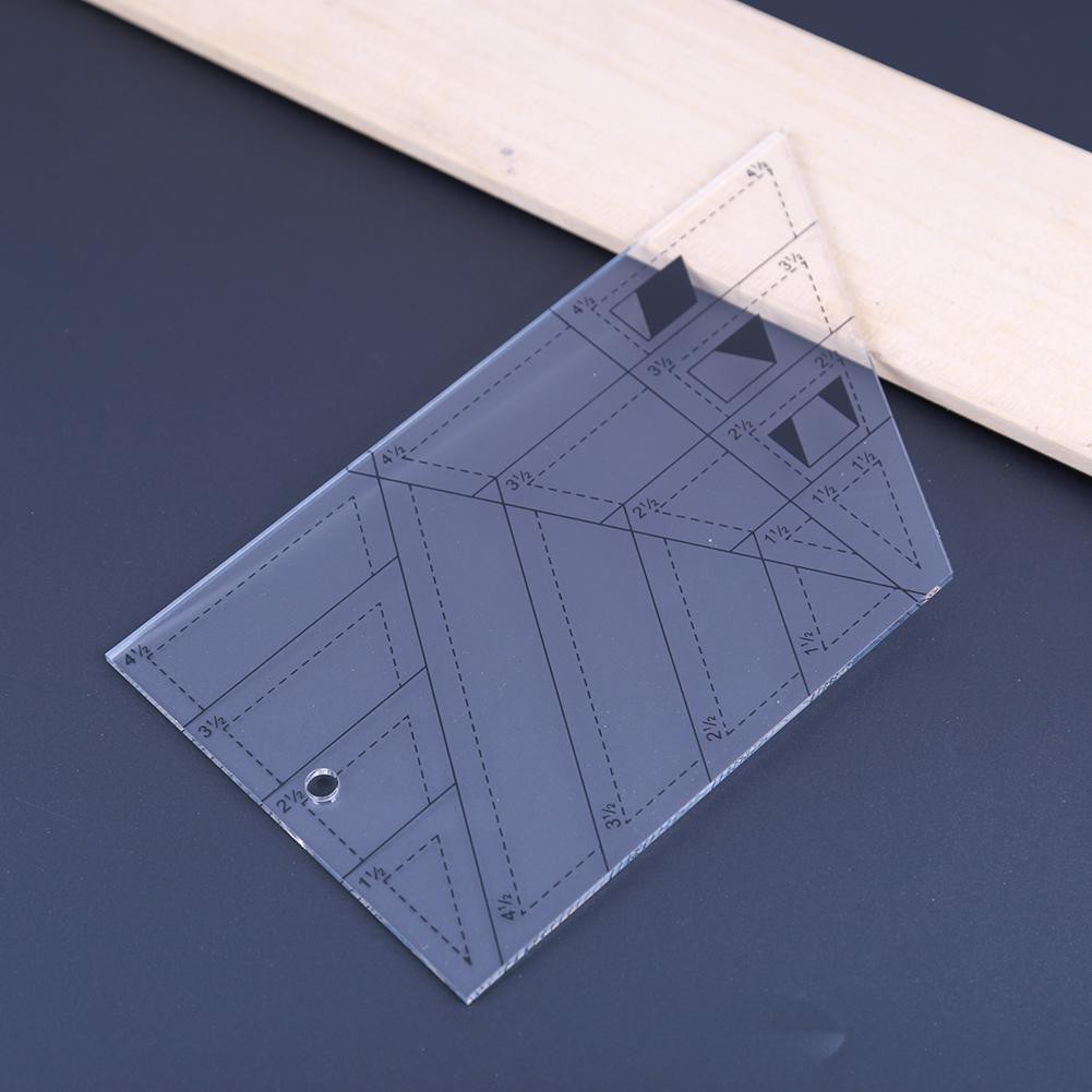 Dual Triangle Acrylic Quilting Patchwork Template Ruler Patchwork Scrapbook DIY Sewing Craft Tool Durable and Useful