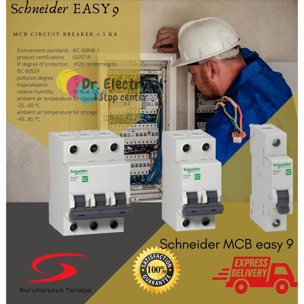 SCHNEIDER EASY9 CIRCUIT BREAKER 6kA MCB