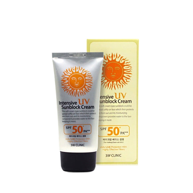100% ORIGINAL 3W Clinic Intensive UV Sun Block Cream / Collagen Sunscreen / Natural Vita Moist Sun Cream 70ml