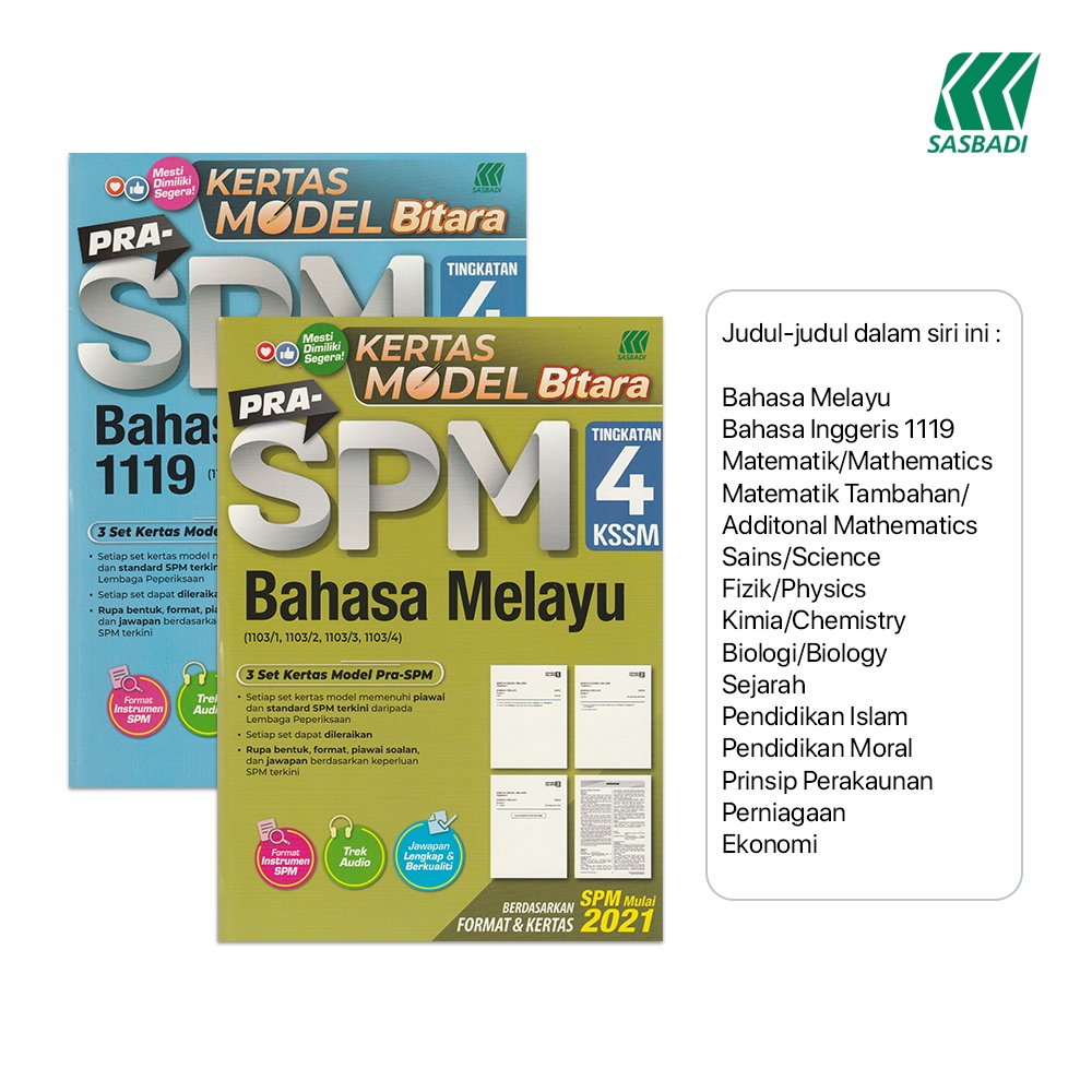Sasbadi Activity Book Kertas Model Bitara Pra Spm Tingkatan 4 Kssm 2022 Shopee Malaysia 