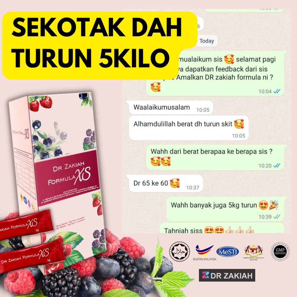 Formula Dr Zakiah Slimming Xs Product Supplement Kurus Freepostage 99 999 Premium Quality Confirm Kurus Detox Shopee Malaysia