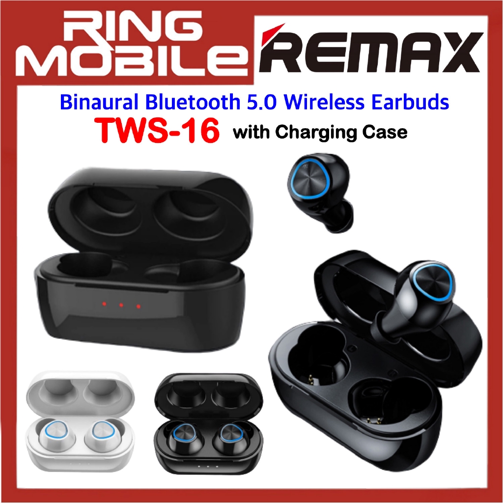 Remax Tws 16 Binaural Bluetooth 50 Wireless Earbuds With Charging Case Shopee Malaysia 2716