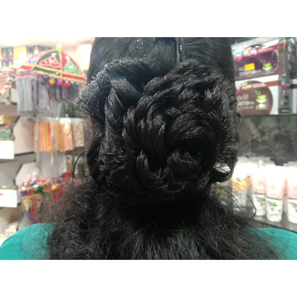 Kondai Synthetic Black False Bun hair for Indian | Shopee Malaysia