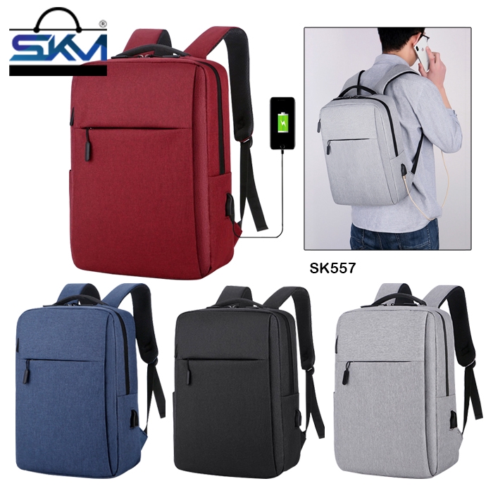 SKM Unisex Business Leisure Travel USB Laptop Backpack / Men's Backpack SK557