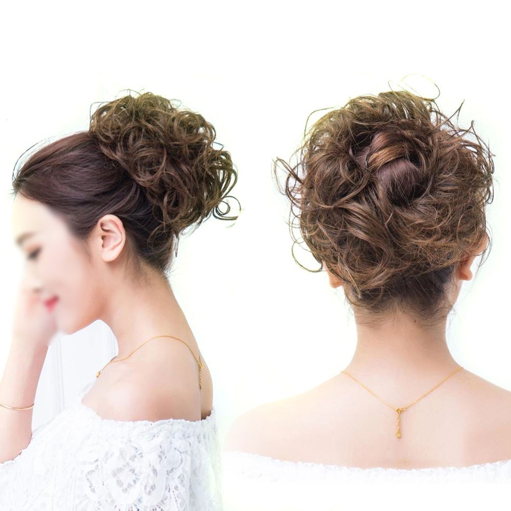 Natural Messy Curly Wavy Bun Hair Piece Fake Scrunchie Updo Wrap