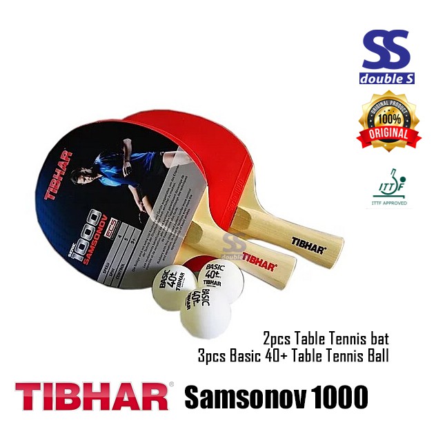 Tibhar Table Tennis Bat 2 in1 With Ping Pong Ball/Series 1000 Samsonov
