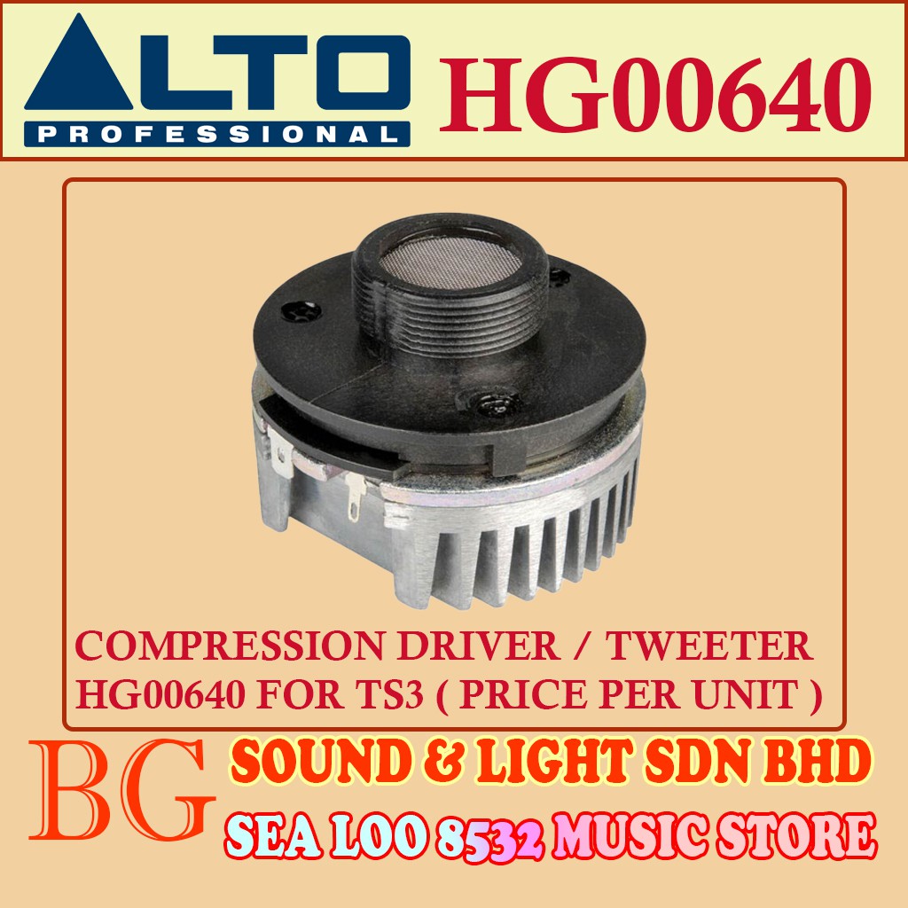 ALTO PROFESSIONAL TS3 SERIES HG00640 COMPRESSION DRIVER / TWEETER READY