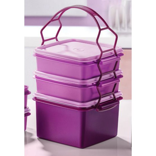 Tupperware Triffin Delight Set with cariolier / Double Deep 1.7L / Small Goody Box 790ml /