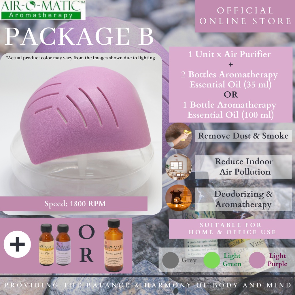 Air-O-Matic Aromatherapy : PACKAGE B - Air Purifier (Speed: 1800 RPM)