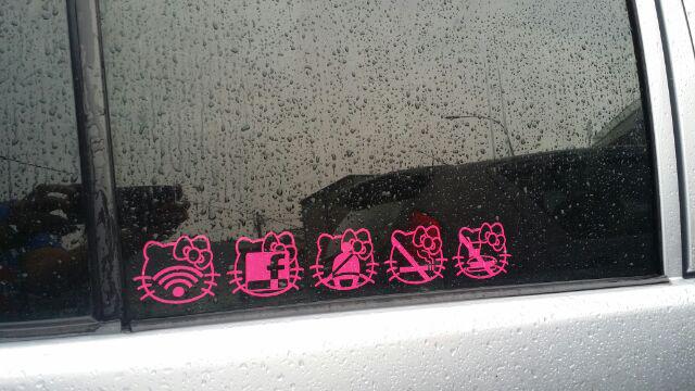 Car Sticker Hello Kitty Mira Passo Mvyi Axia Iris Vios 