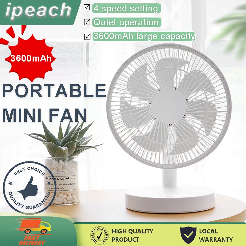 Portable Fan USB Desk Fan Table Fan Rechargeable Fan Adjustable Mini Fan Strong Wind Quiet Fan kipas meja kipas camping