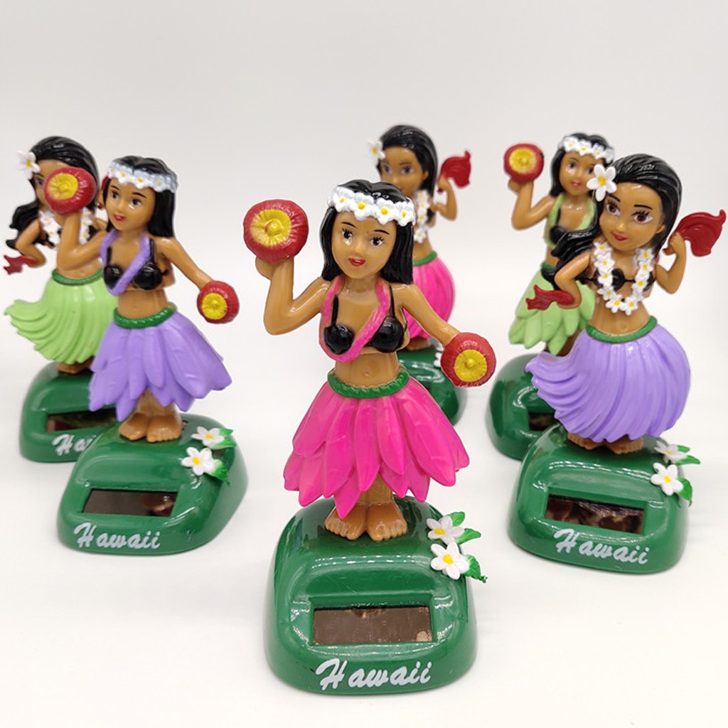Hawaiian Hula Girl Solar Power Dancing Figure Doll Toy Car Auto Dashboard Decor 