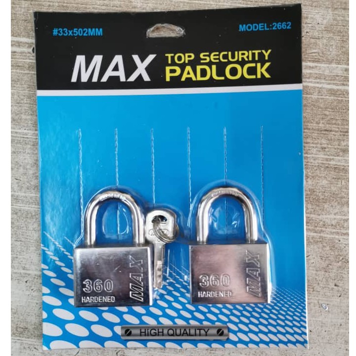 Max 360 Hardened Top Security Padlock 50mm | Shopee Malaysia