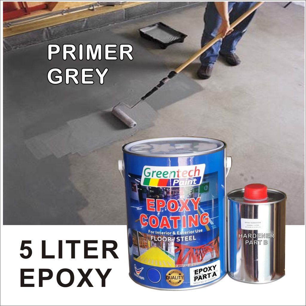 PRIMER GREY EPOXY ( 5L ) Epoxy Floor Paint Coating ( GREENTECH EPOXY ...