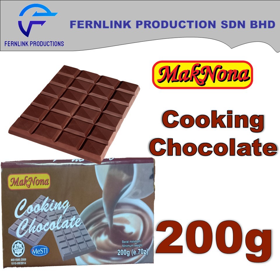 Maknona Cooking Chocolate 200g Chocolate Bar Coklat Masakan Maknona Baking Chocolate Dark Chocolate Compound Bar 200g Shopee Malaysia