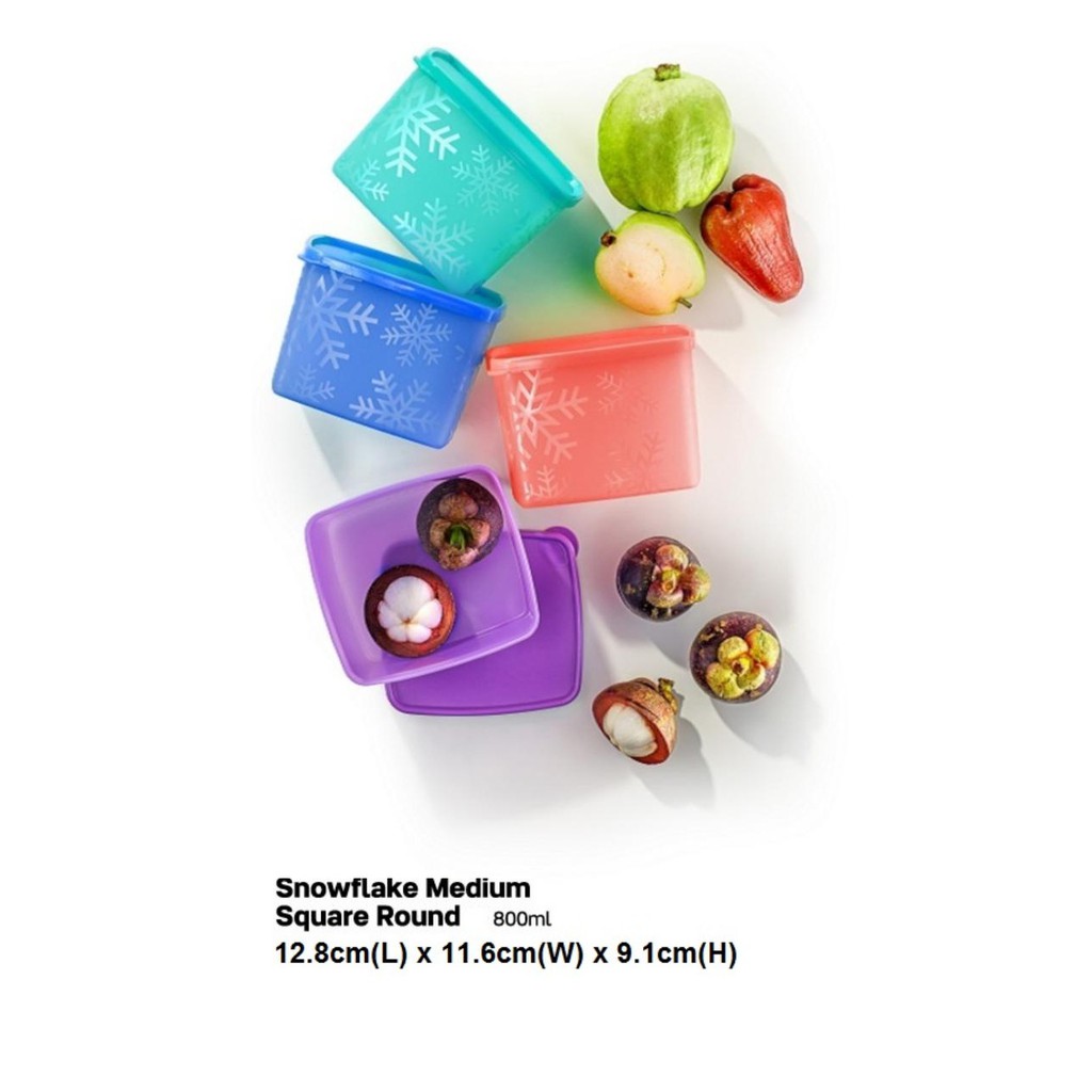 Tupperware Snowflake Medium Square Round 800ml