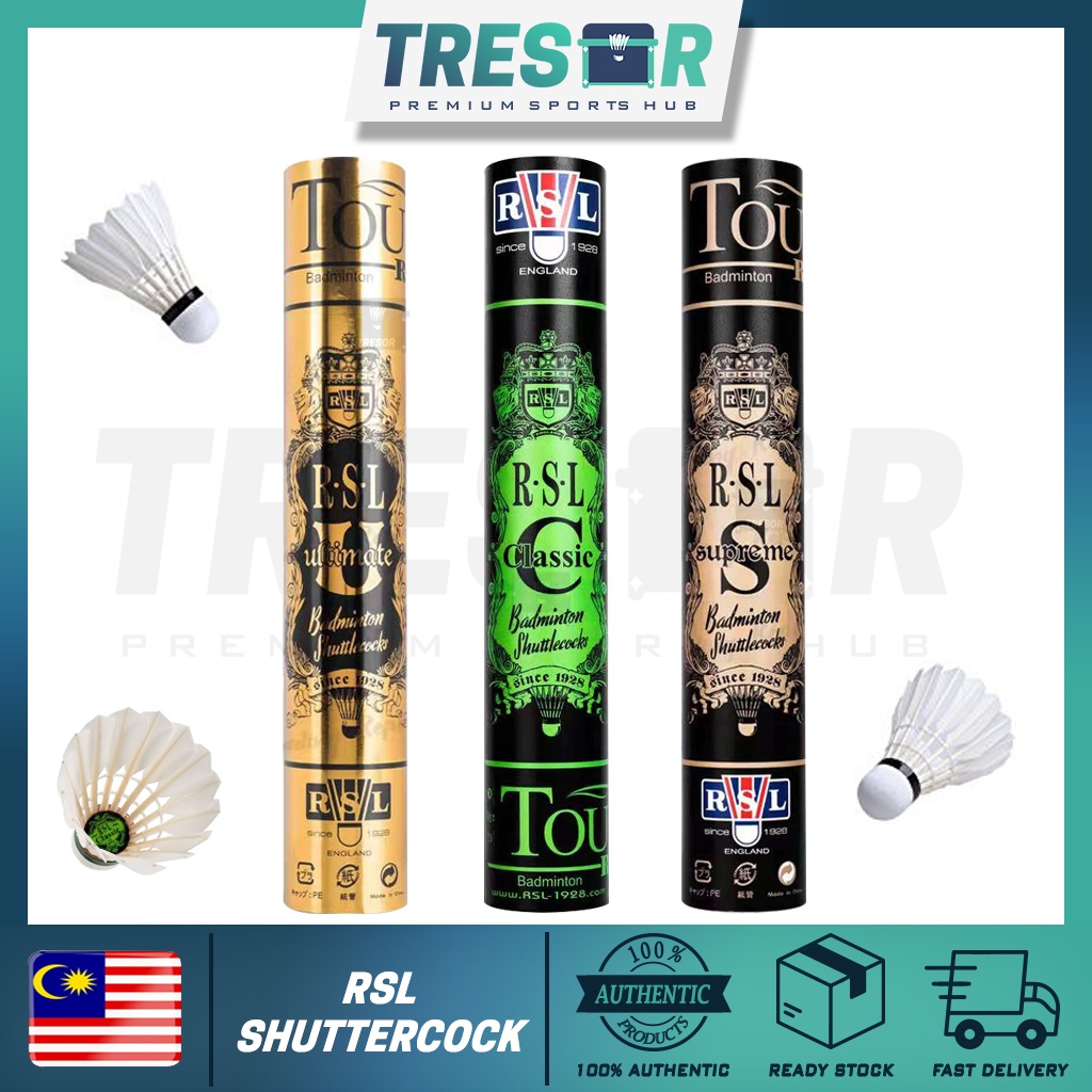 RSL Badminton Shuttlecock Tournament Grade Goose Feather Shuttle Bulu