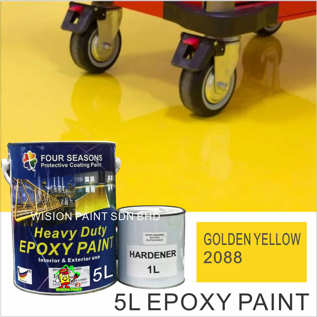 5Litre ( GOLDEN YELLOW 2088 ) Paint Epoxy Floor Paint Coating ( FOUR