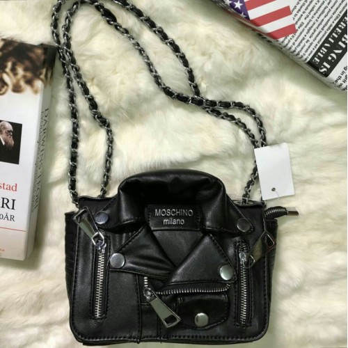 moschino leather jacket bag