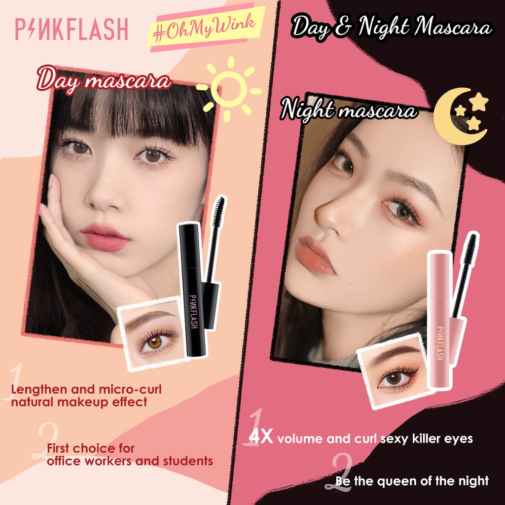 Versatile Have PINKFLASH Day & Night Natural Lengthening Volume Waterproof Mascara Quality Premium - Image 4