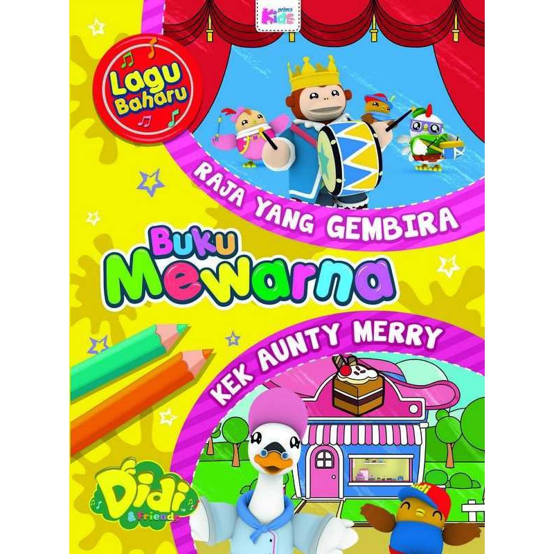 Buku Mewarna Didi And Friends Raja Yang Gembira And Kek Aunty Merry 