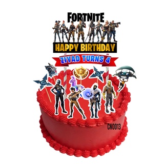 1 Set Fortnite Happy Birthday Cake Topper Birthday Party Favor Shopee Malaysia