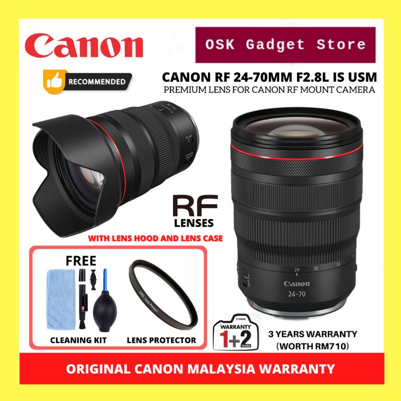 Canon RF 24-70mm F2.8 L IS USM Premium Lens For Canon RF Mount Camera | 3 Years Canon Malaysia Warranty