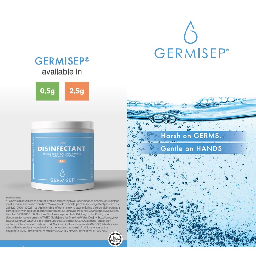 Germicep ChlorineBased Disinfectant Tablet Kills of Virus, Bacteria