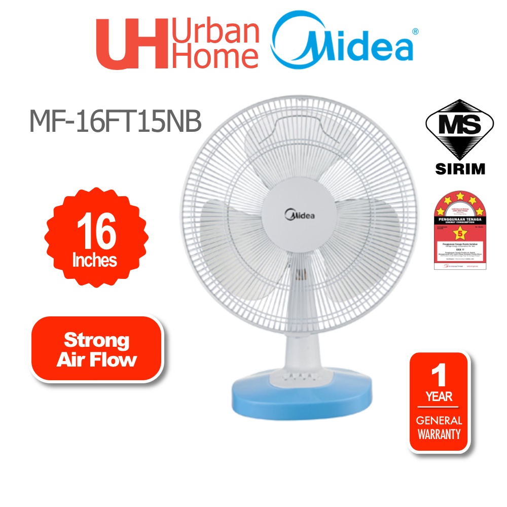 Midea 3 Speed Desk Fan 16 Mf 16ft15nb Mf 16ft17nb Shopee Malaysia