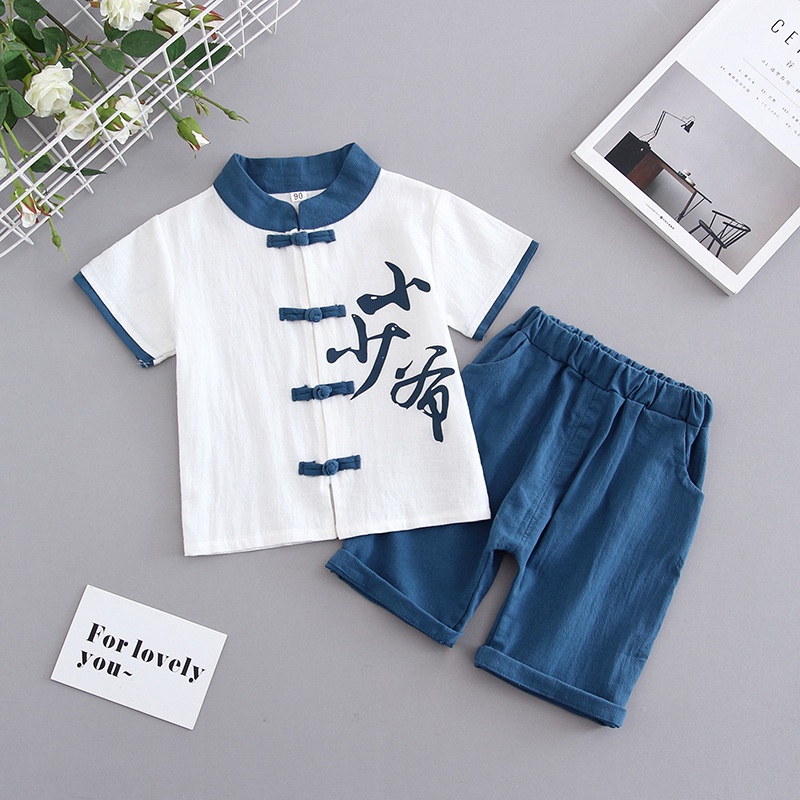 2022 New Year Boy Suit CNY Kids Chinese Style Short Sleeve Tang Suit ...