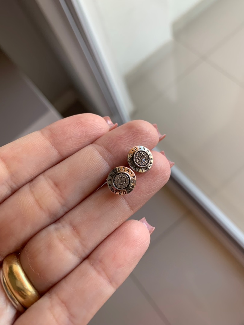 New Authentic Pandora S925 / Ale 290559CZ Sparkling Pandora Logo Stud  Earrings | Shopee Malaysia