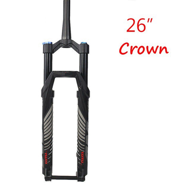 ALBN Mountain Bike MTB Air Front Fork 26 27.5 29 inch Suspension Disc Brake 140mm Travel Bicycle Forks 1-1/8 Lightweight Alloy with Adjustable Damping 