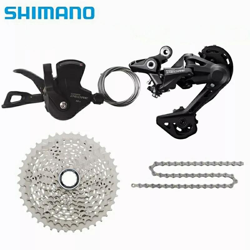 SHIMANO DEORE 1X10SPEED OR 2X10 SPEED GROUPSET (SHIFTER M4100, RD-M4120, CASSETTE M4100 11-42T, CHAIN HG54 SHIMANO)