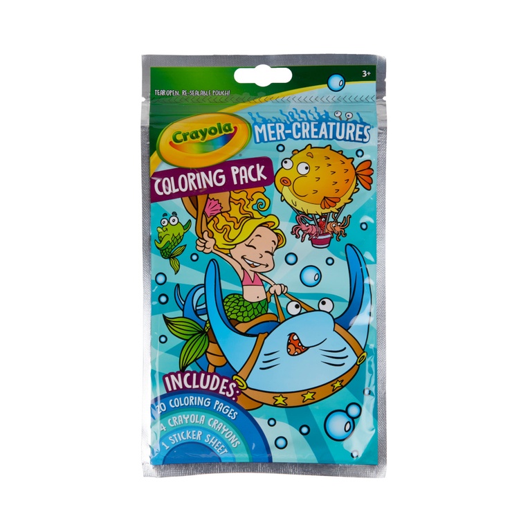 Crayola Coloring Book With Stickers - Mer-Creatures | Shopee Malaysia