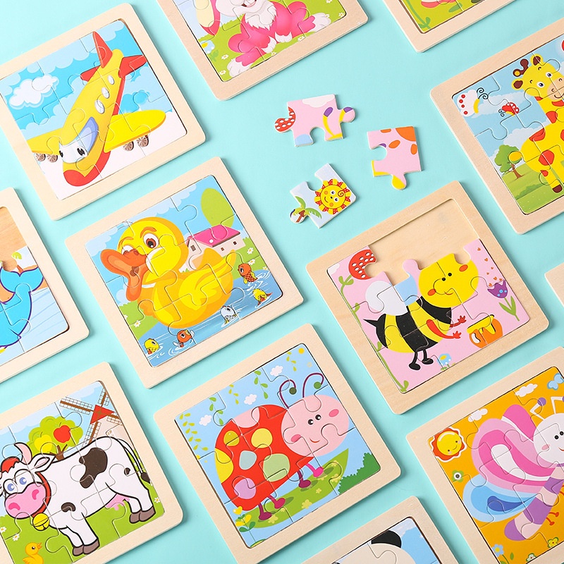 Purpose Have 【COD】9 Pieces Kids Wooden Puzzles Cartoon Animal Cars Vegetables Fruits Puzzle Premium - Image 3