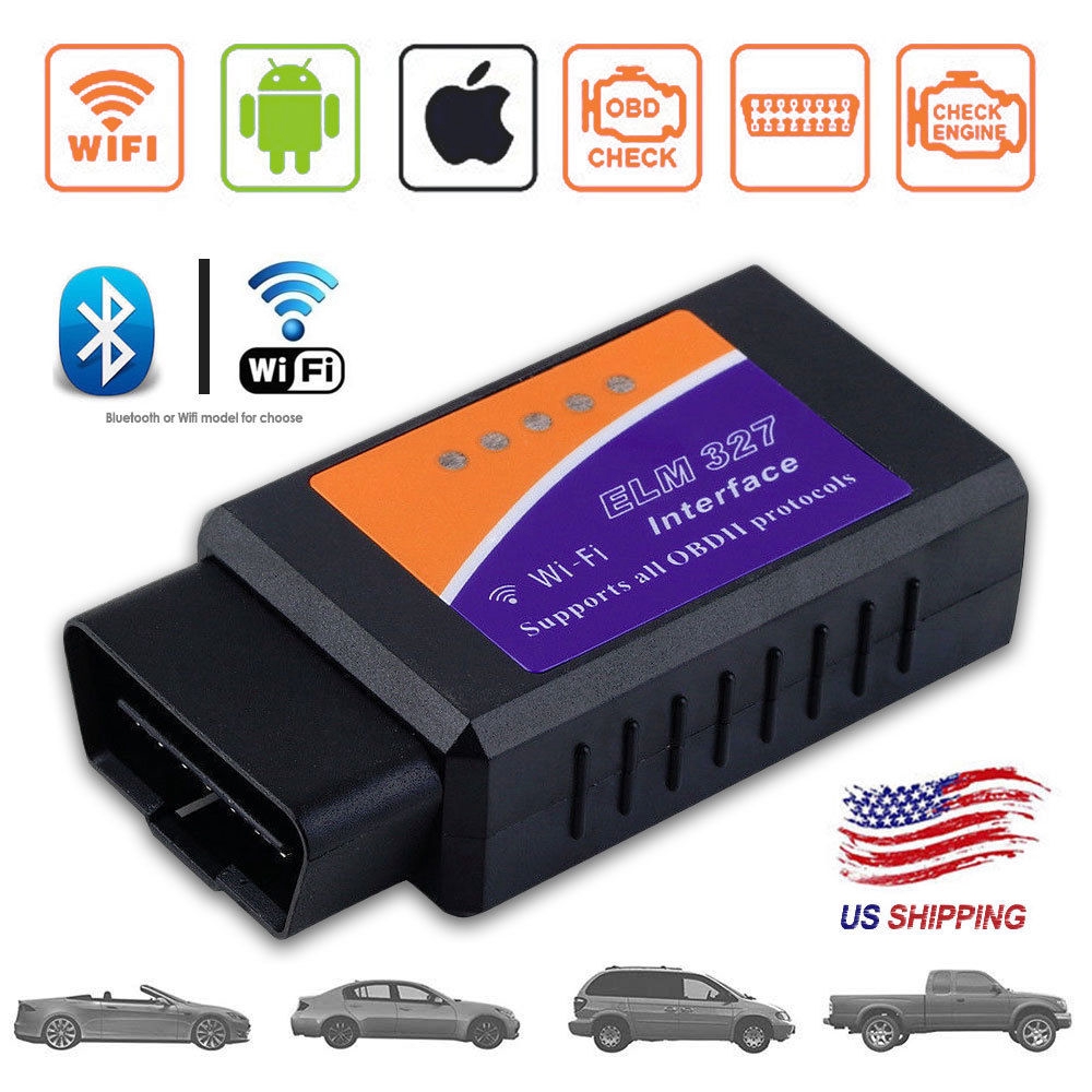 ELM327 WiFi Bluetooth OBD2 Car Diagnostic Scanner Code Reader For .