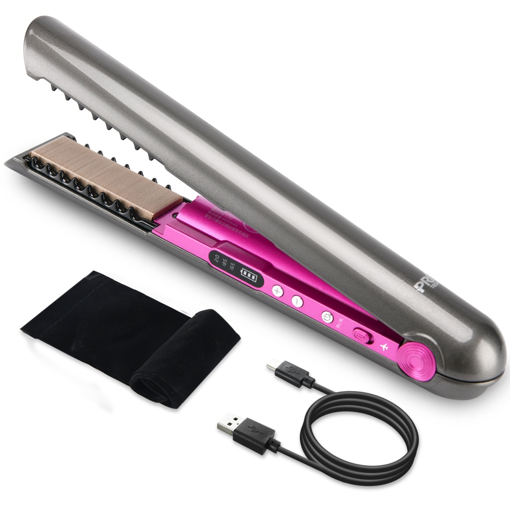 PRITECH 2 in 1 Professional Hair Straightener Electric Straightening Multifunction Hair Straightener & Hair Curler Styling Tool Beauty Hair Iron Rapid Heating ,with Charging Base