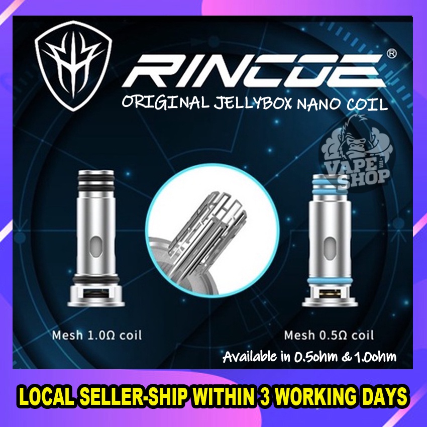 ORIGINAL RINCOE JELLYBOX NANO / MINI COIL OCC MESH 0.5 / 1.0 Shopee