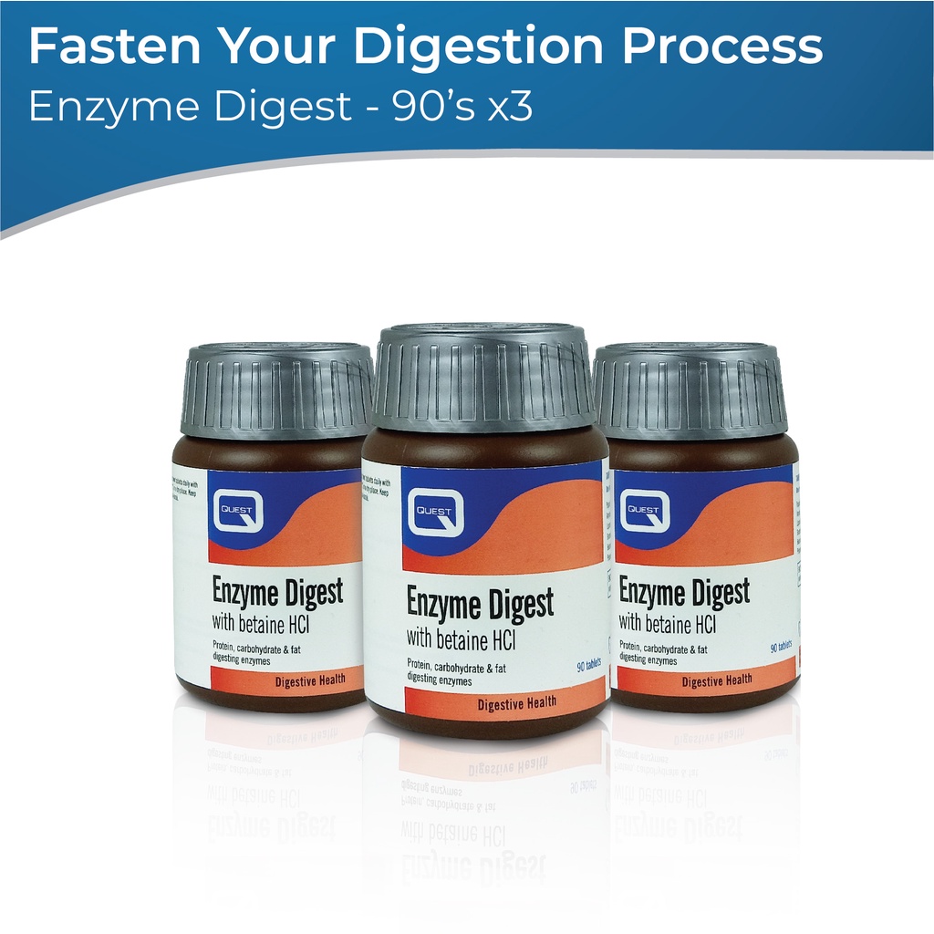 QUEST Enzyme Digest 4 in 1 AllNatural Vegan Digestive Enzyme Improve