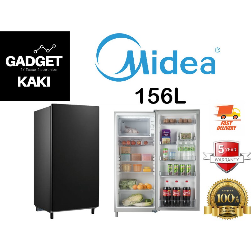 Midea Fridge 1 Door Refrigerator 156l Black Color Ms196b 5 Years Warranty Shopee Malaysia