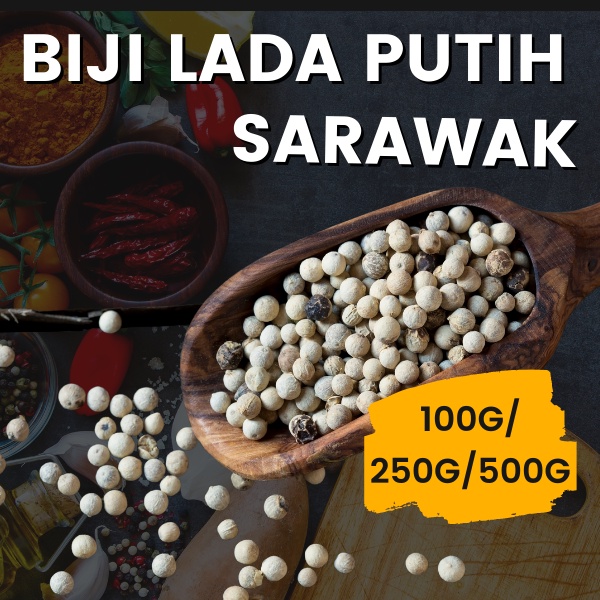 Biji Lada Putih Sarawak/100% Sarawak White Peppercorn/White Pepper Seed/100% 砂拉越白胡椒粒[Grade A][SHIP WITHIN 24 HOURS] Food